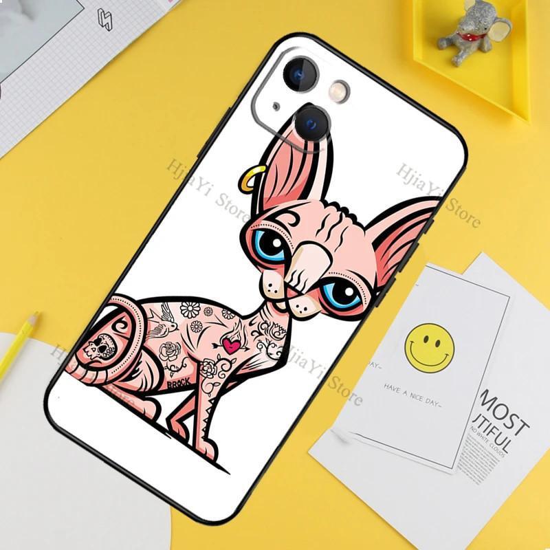 Applicable Apple Iphone Phone Case Tattoo Sphinx Cat Case Soft Case Protective Case Iphone 16