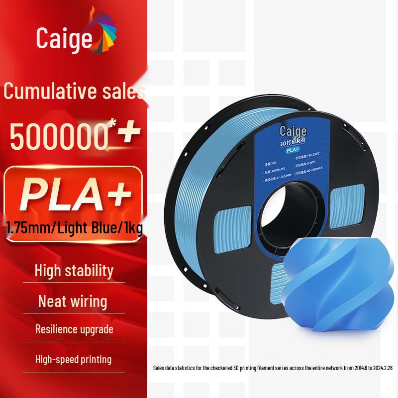 Caige 3D Printer PLA+ Filament 1.75mm CN plug (adapter included)