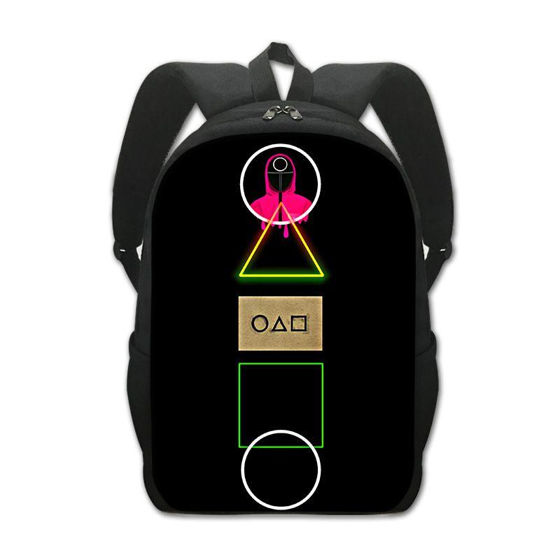 Squid Game Backpack Cartoon Schoolbag For Kids With Adjustable Shoulder Straps