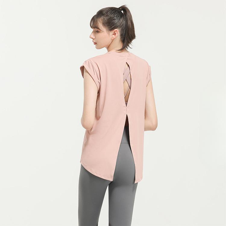 

Женская футболка для фитнеса с короткими рукавами, быстросохнущая, спортивная, летняя, одежда для йоги, топы для йоги, одежда для бега и фитнеса XL розовый