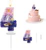Birthday Number 1 Candles, Mermaid Theme Birthday Candles for Cake, Pink Purple Numeral Candle Cake Topper with Sequins