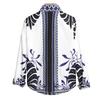 Camicia da Uomo di Lusso Retro con Motivo Sole e Stelle, Collo a Revers, Bottoni, Maniche Lunghe, Moda Serale