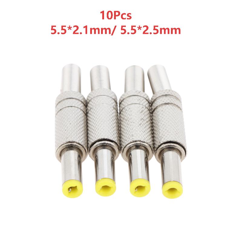 10Pcs 55x21mm 55x25mm Durable Metal DC Power Plugs Jack Connector For DIY Electronics Repair Projects Power Wiring Projects