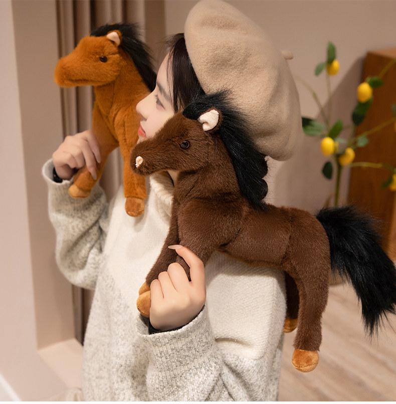 Jucărie de pluș cal transfrontalier: Păpușă Ponei Activitate Zoo & Ornament de Casă Cadou pentru Copii