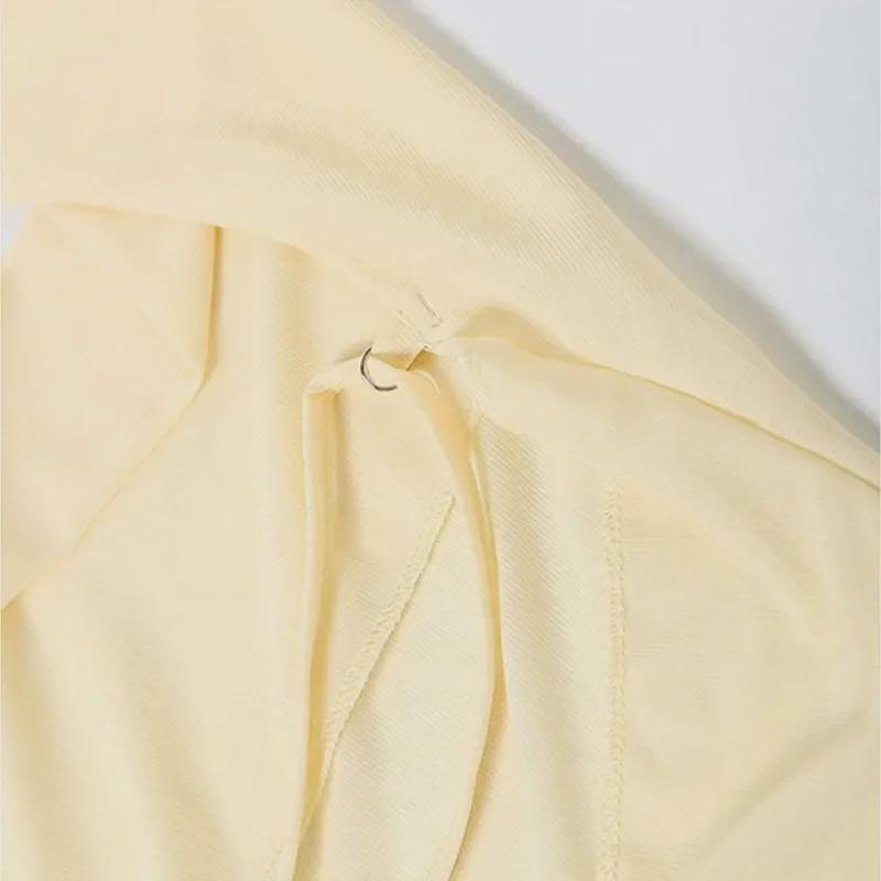 AC611 Sexy rückenfreies Neckholderkleid für Damen: 2024 Einfarbiger V-Ausschnitt Unregelmäßiges Design