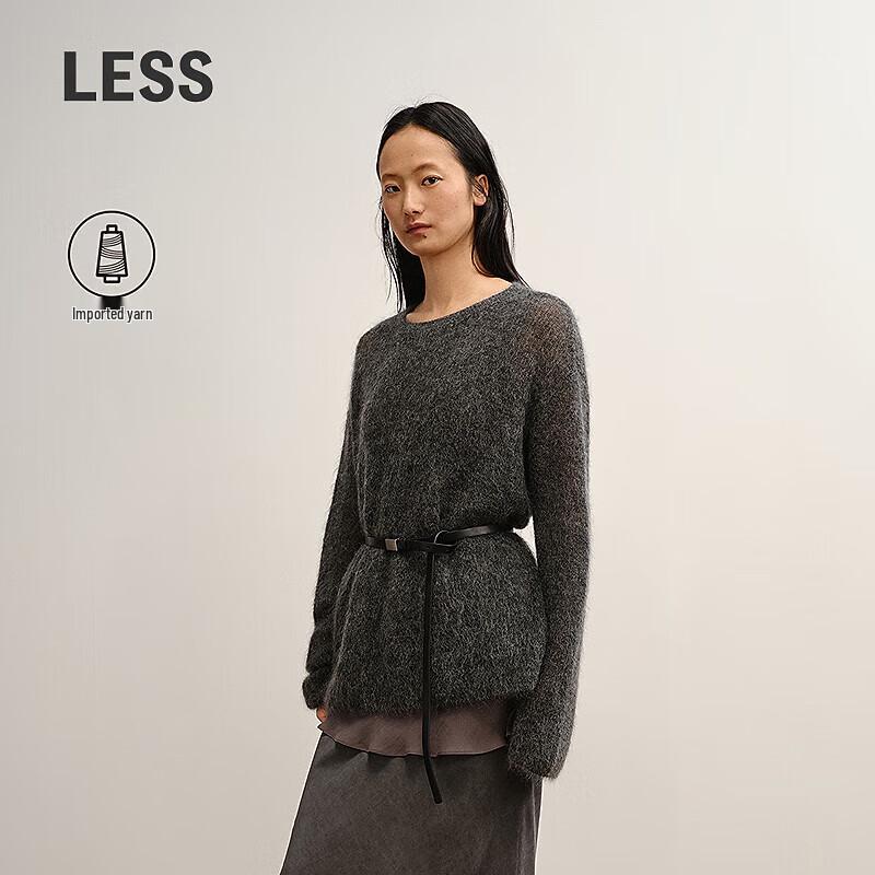 

LESS 2025 Fall H-Shape Round Neck Long Sleeve Sweater S