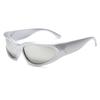 Unisex Y2K Cyberpunk Cool Black Silver Sunglasses for Men Women Stylish Future Science Polarised Lens Cycling Eyewear