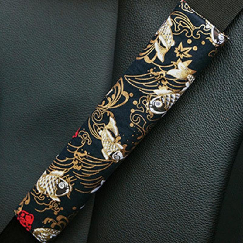 

2 шт., чехол для ремня безопасности автомобиля, накладки на плечи, 27 см, дышащие удобные накладки на ремень безопасности, японский стиль, роскошный интерьер, авто 08