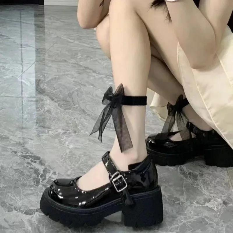 Mary Jan Shoes New Style Women's British High Heels Lolita Shoes Thick Base Single Shoes Small Leather Vintage