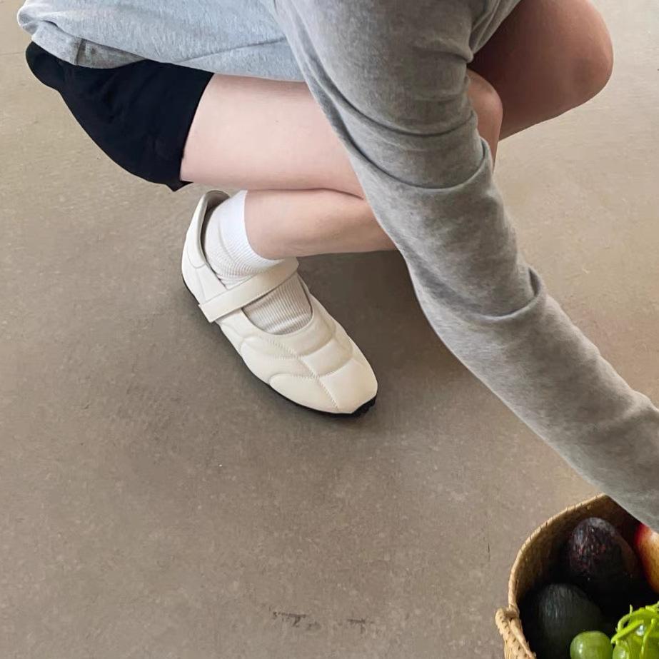 Fashion Mary Jane Shoes Female High Quality Leather 2024 New Buckle Ballet Shoes for Women Round head Flat Cowhide Ladies Single Shoes