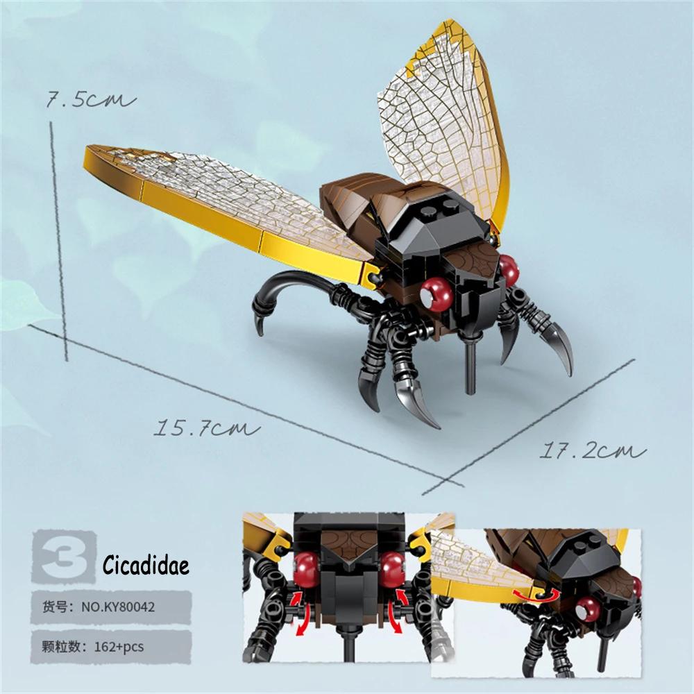 Cicada Insects Building Blocks Toys Set - Long-Lasting Play Party Gift for Kids, Great Collectible Models Caterpillar Cicada