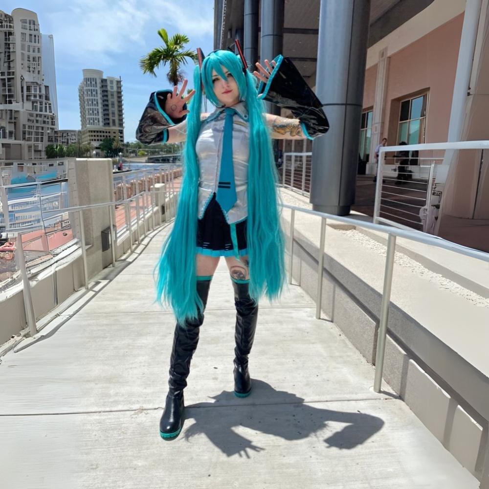 Perücke Haare 110 cm Cosplay Hatsune Miku Vocaloid Anime Manga Seemannskappe