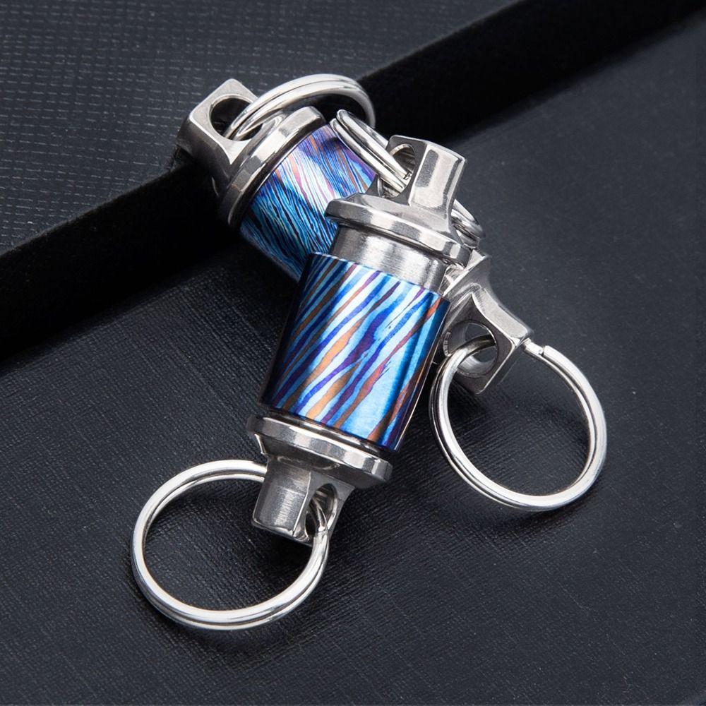 360° Rotatable Titanium Alloy Keychain Portable Keyring New Car Key Ring  Outdoor Small Tool
