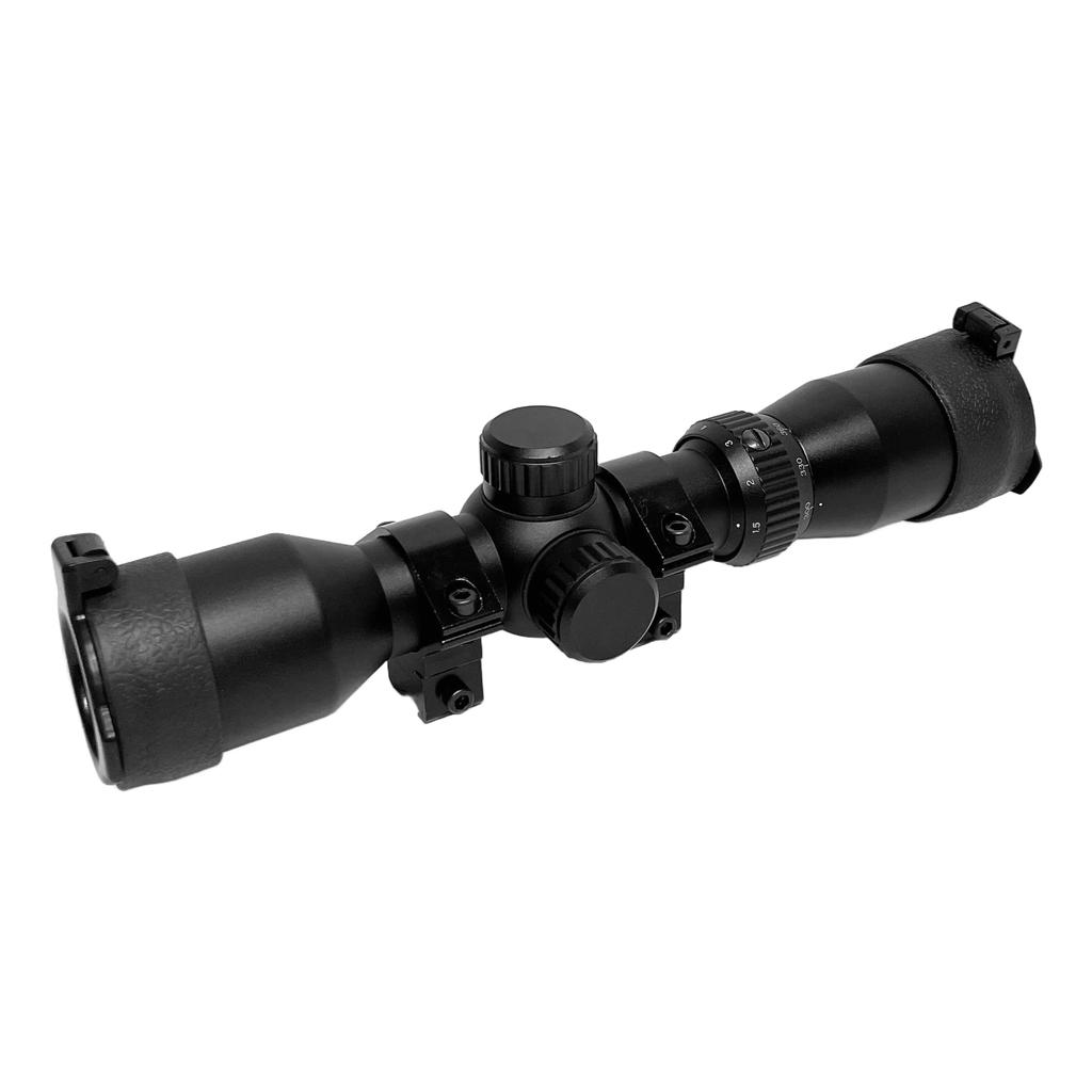 ChaosAirsoft Rifle Scope 1.5-5x32 Variable Magnification with Lens Cover and Zeroing Adjustment for Airsoft, Sniper Rifles, and More