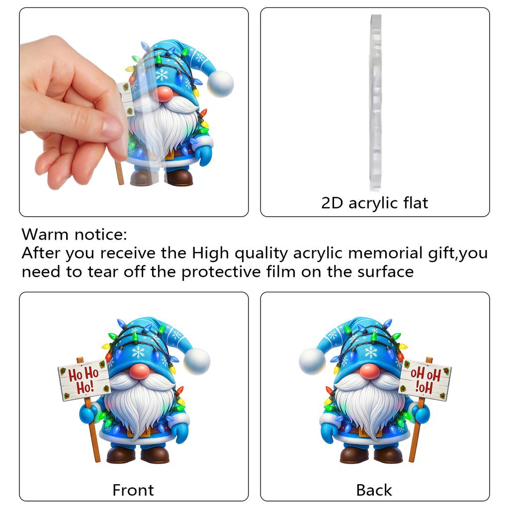Home Acrylic Decor Holiday Advent Calendar Advent Calendar Collectibles 2D Whimsical Gnome Set Commemorative Home Decor Collectibles