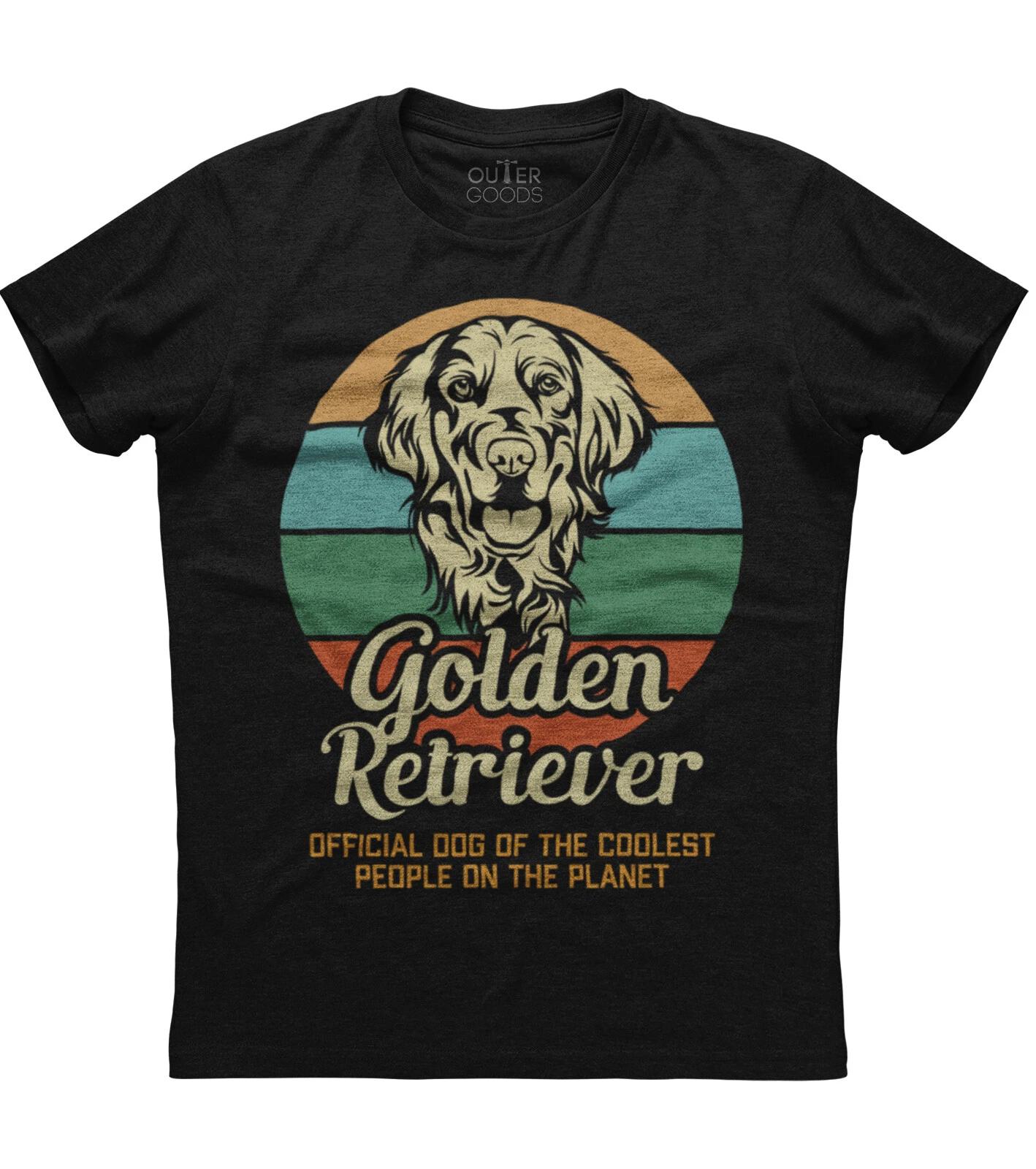 Golden Retriever Official Dog Mens Short Sleeve New Cotton Black T-shirt 4XL