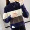 Half Turtleneck Knitwear for Women Loose Thickened Color-blocked Sweater Autumn and Winter Casual Top Pullover Winter Knitted Sweater