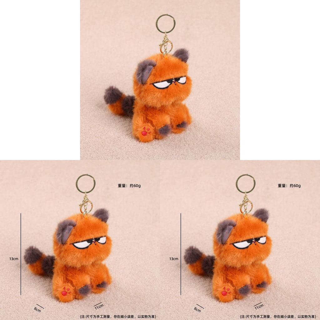 Plush Orange Cat Keychain With Cotton Filling For Girls And Boys Bag Decor
