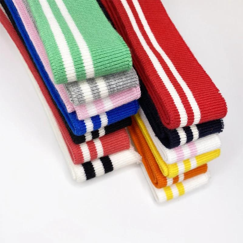 80cm Long Cotton Stretch Plain Knit Rib Trim Fabric, Suitable for Round Cuffs Neck V-neck T-shirt Baseball Jacket