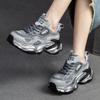 Nefes alabilen örgü kadın ayakkabısı moda bağcıklı kalın taban yükseltilmiş karışık renkler platformu spor ayakkabı