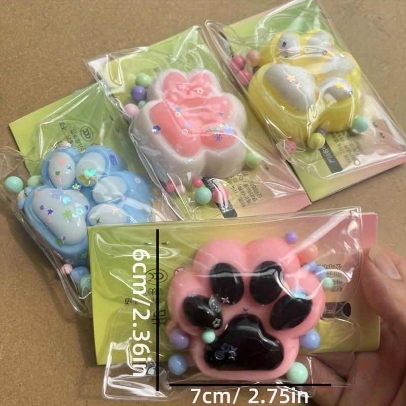1 Stück Squishy Katzenpfoten Quetschspielzeug für Kinder Weiche Knet-Stressabbau-Spielzeuge mit Dekorativen Perlen Halloween Weihnachtsgeschenke