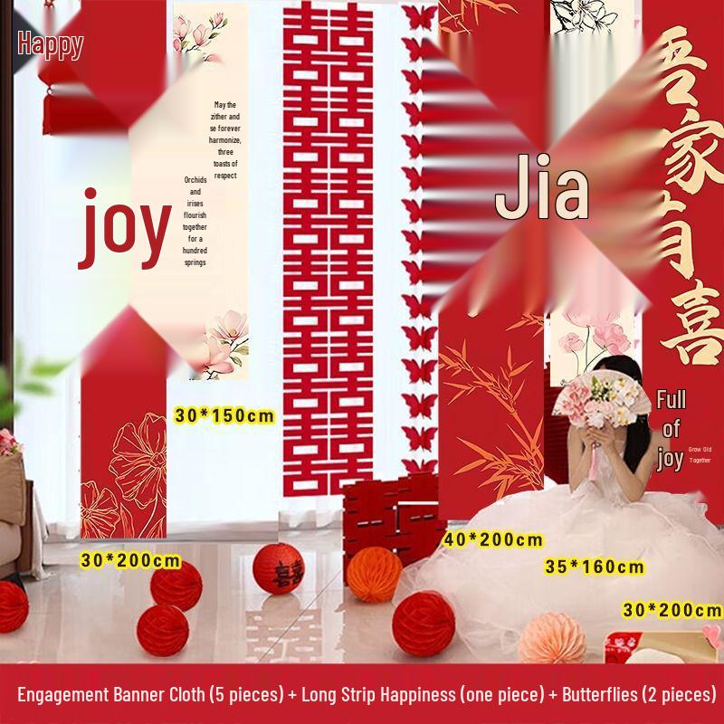 Elegant Wedding Hanging Banner for Atmosphere and Scene Decoration