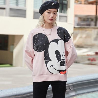 Li Ning X Disney Sweatshirts Women's Pink Crew Neck Moderate Regular AWDQC28-3