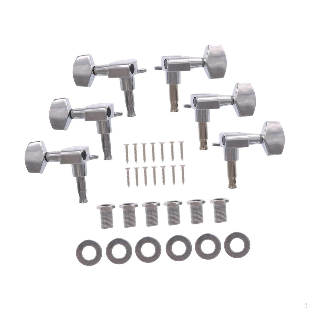 6 Pieces 3L3R Acoustic Guitar Tuning Pegs Replacements Metal Supplies Wear Resistant Parts Sealed