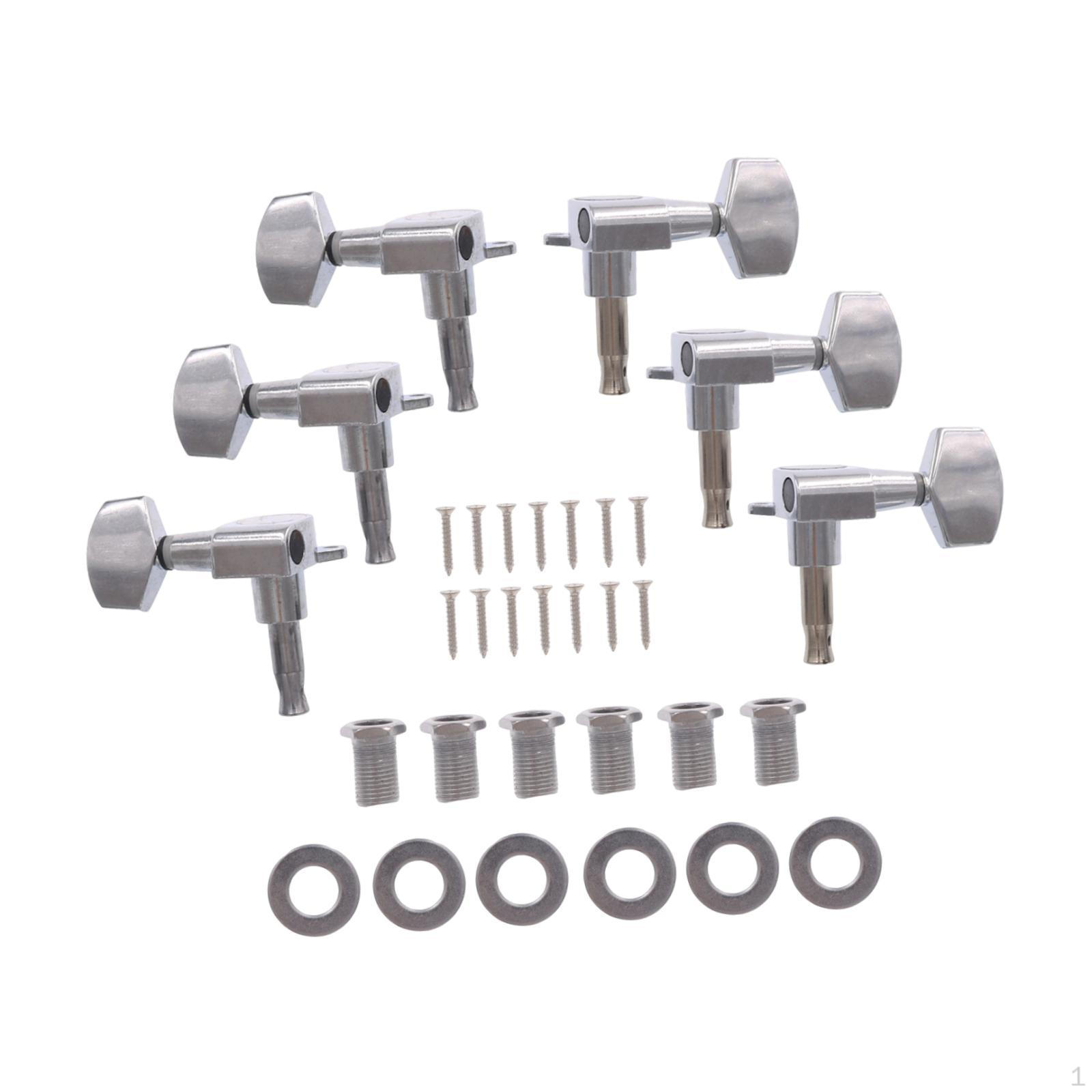 

6 Pieces 3L3R Acoustic Guitar Tuning Pegs Replacements Metal Supplies Wear Resistant Parts Sealed