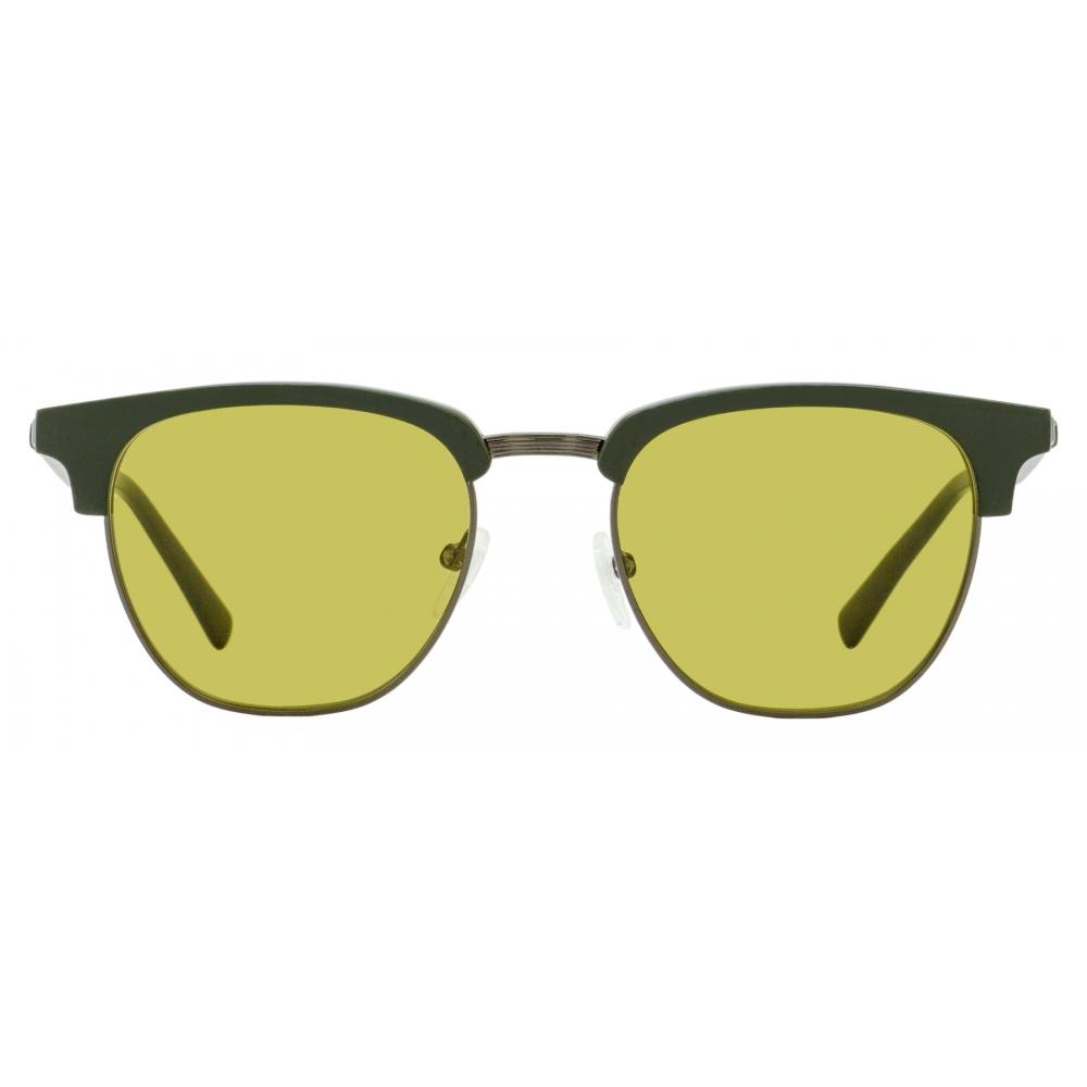 Salvatore Ferragamo Ferragamo Men S Square Brow Line SunglaSSeS Sf307S 302 Green  Havana 53mm 302
