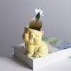 Ceramic Fleshy Plant Pot Kitten Planter Plant Flowerpot Ornament for Fleshy Plant Cactuses Container for Home Balcony