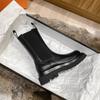 Inner Height Increasing Martin Boots Women's British Style Medium Tube Heavy-soled Smoke Tube Chelsea Boots Autumn Short Boots