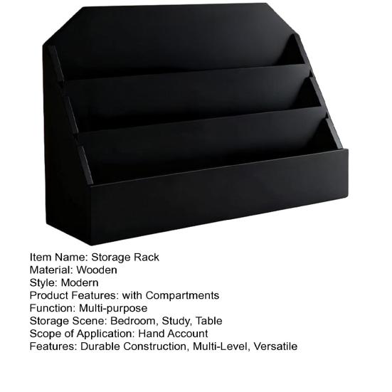 Wenskaart Displaystandaard Houten 3-Laags Opbergrek met Rustiek Bruine Afwerking Grote Capaciteit Postkaarten Stickers Organizer