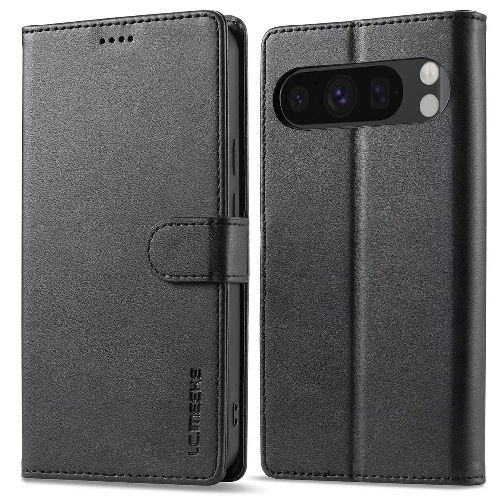 LC.IMEEKE For Google Pixel 9 Pro/Pixel 9 Case Shockproof Wallet PU Leather Phone Cover Calf Texture