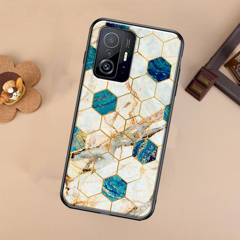 Marble Geometric Case For Xiaomi 14T 11T 12T 13T Pro 13 14 Ultra POCO X7 Pro X3 X5 F3 F5 F6 M6 X6 Pro Cover