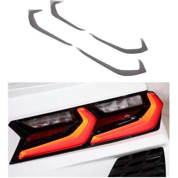 Car Tail Light Vinyl Overlay Tinted Cover Trim Compatible with C8 Corvette Stingray Z51 Z06 2020-2025 Taillights Dark Smoke Wrap Cover Vinyl Decals