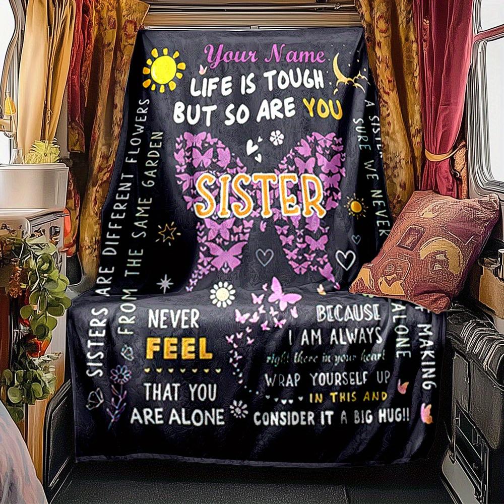 Sister And Friend Blanket Personalized Name Soft Comfortable Stylish Blanket Car Blanket Perfect For Travel Camping Outdoor Home Suitable For All