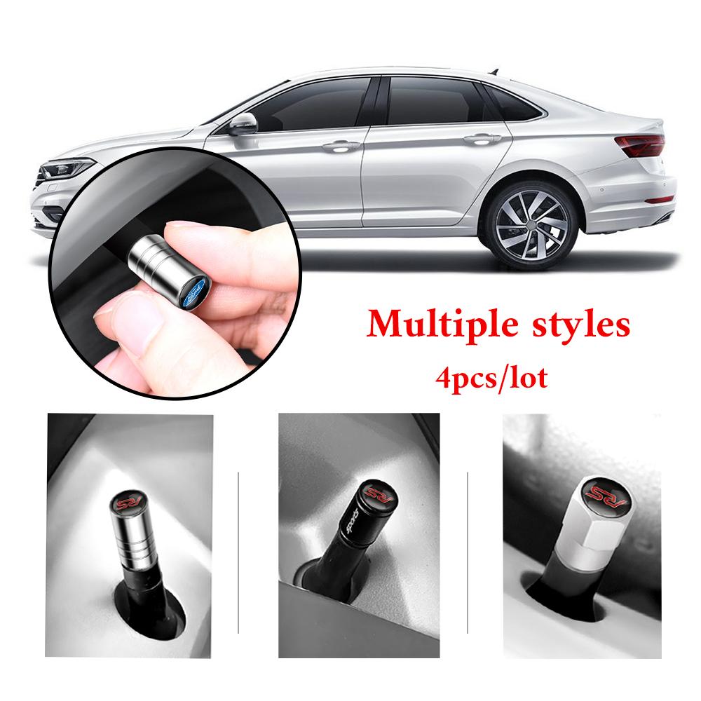 4Pcs Car Accessories Metal Alloy Tire Valve Tyre Stem Air Caps For Ford Ecosport Transit Escort Focus Kuga Tierra Fiesta Shelby