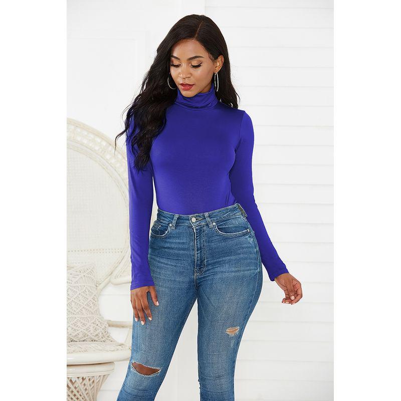 

Осень и Зима Нижнее Белье Европейский и Американский Стиль Приталенные Эластичные Футболки с Длинным Рукавом Royal Blue M(106-115)