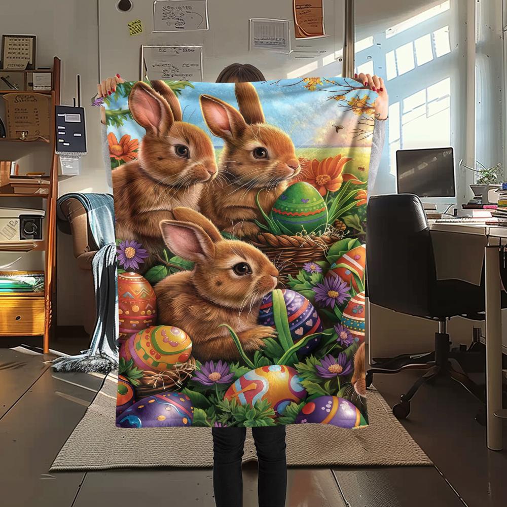 

Easter egg Print Flannel Blanket,High quality Comfortable for All Seasons,Home Decor,Warmth and Comfort,Perfect for Christmas Gifts 80cm x 120cm