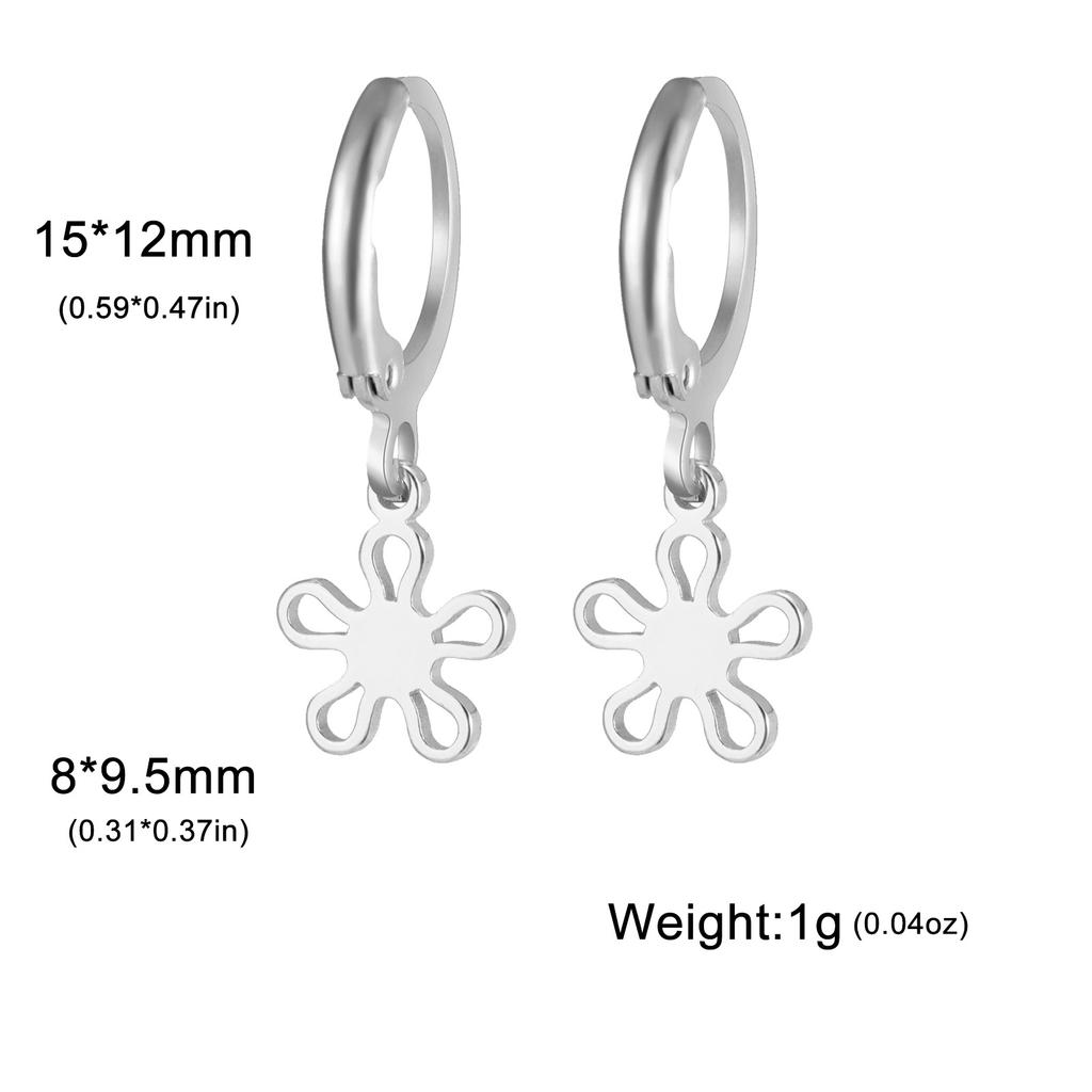 Golden Pendant Hoop Earrings with Heart Hexagon Snake Cross Butterfly Flower Bird Jewelry Gift