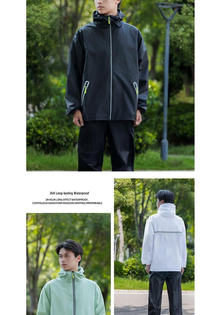 Men's Ultra-thin Raincoat and Pants Set: Anti-heavy Rain, Lightweight, Portable, Breathable for Outdoor Riders
