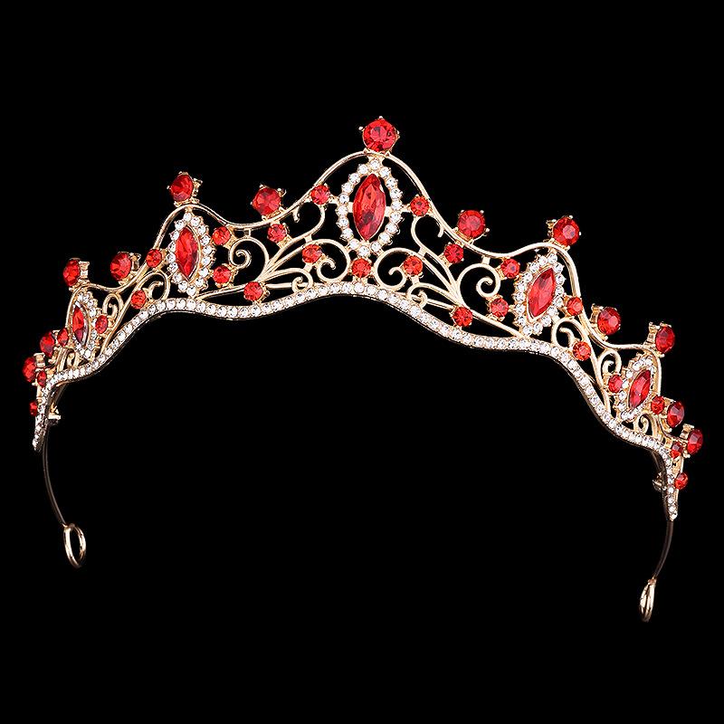 Couronne Rétro Mariée Fille Princesse Couronne d'Anniversaire Alliage Strass Bandeau Accessoires Robe de Mariée