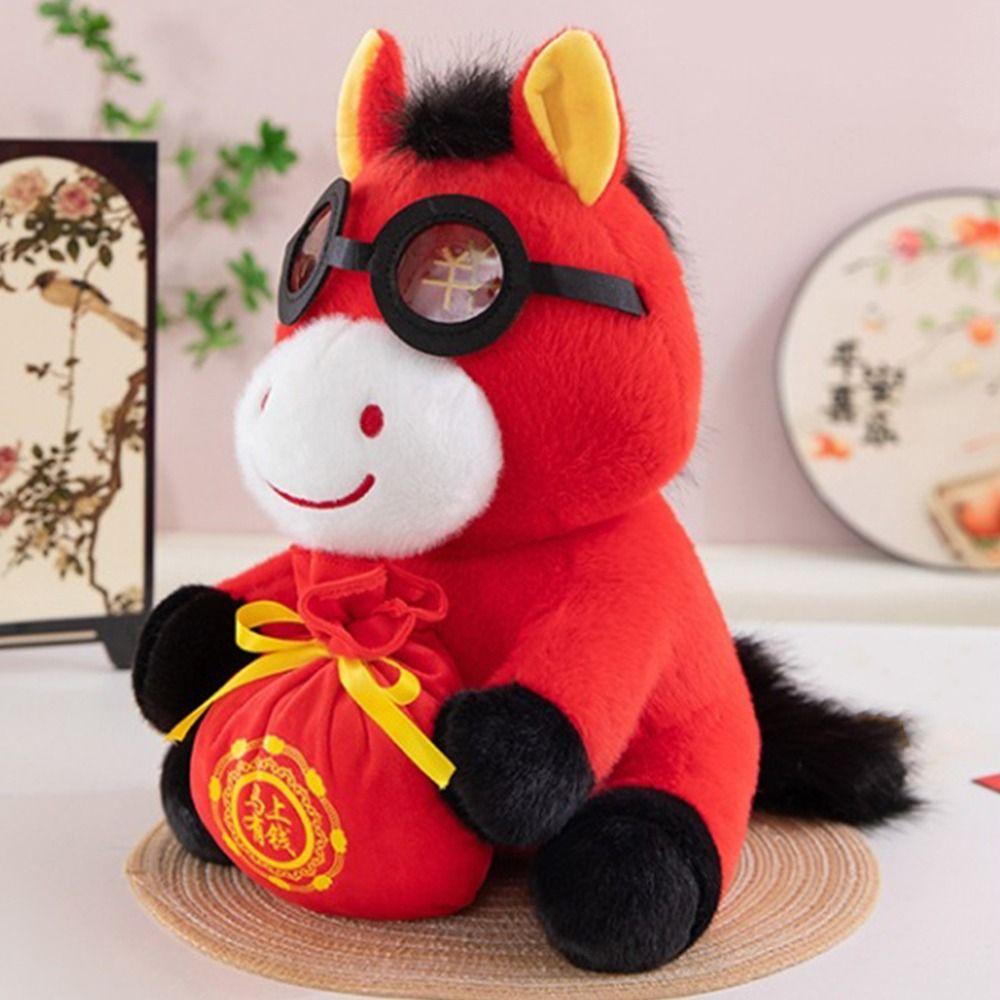 Mascot Dolls Zodiac Pony Figurine PP Cotton Filling Cute Horse Stuffed Animal  Year of Horse