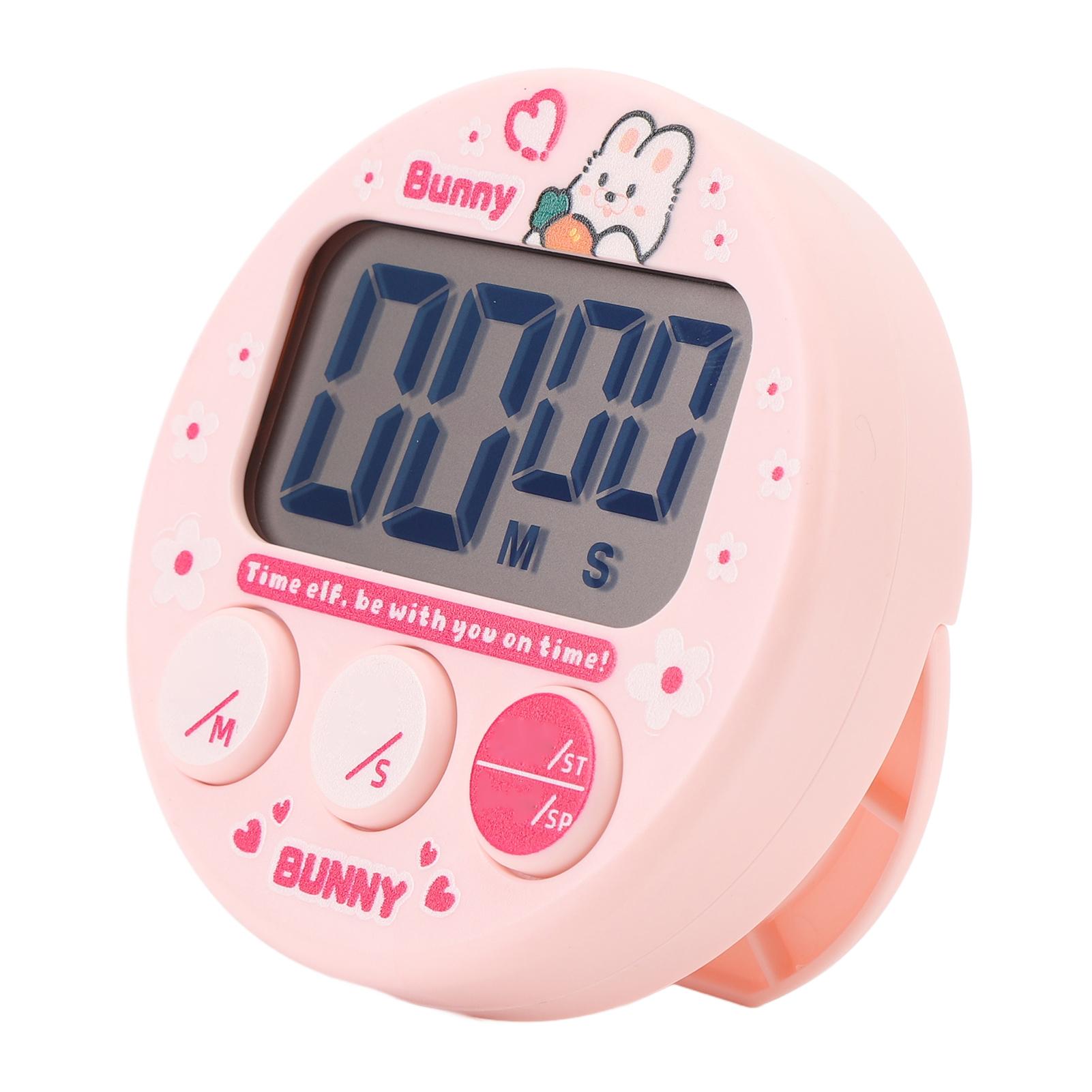 Digital Kitchen Timer LCD Display Compact Cartoon Electronic Magnetic Timer for Kids