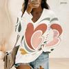 Plus Size Women V Neck Long Sleeve Button Detail Loose Stylish Comfortable Casual Daily Ladies Top