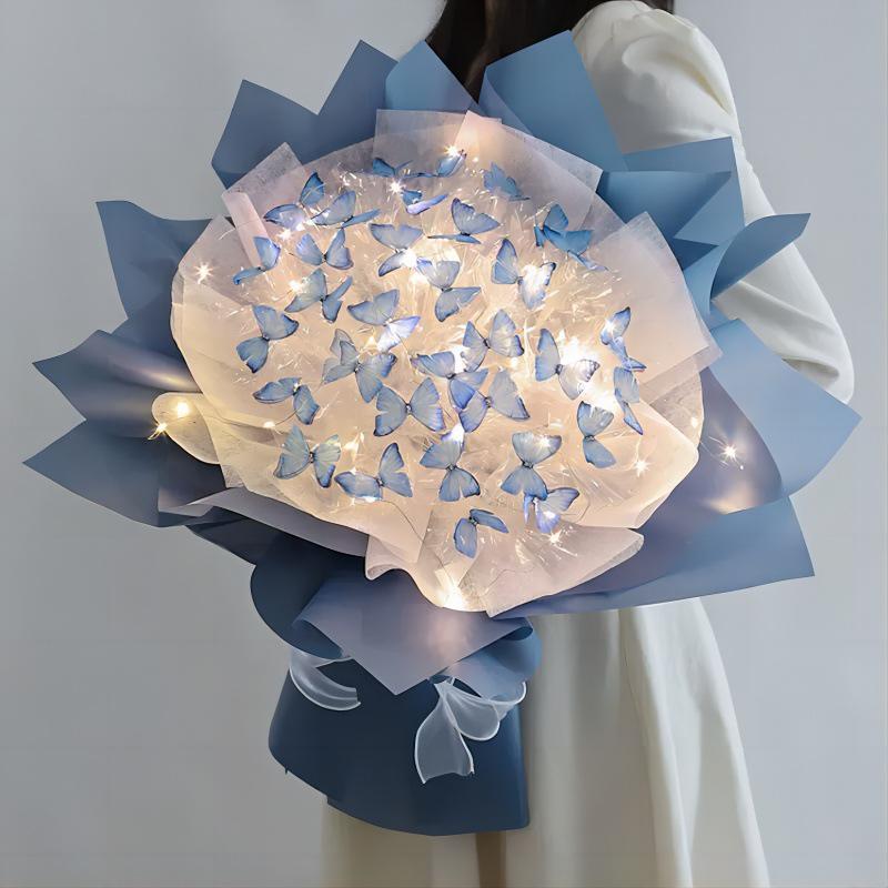 Valentine's Day DIY Simulation Butterfly Bouquet Kit - Handmade Gift with High-End Feel