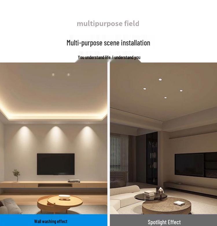 Adjustable Angle Anti-Glare Recessed Spotlight for Guest Rooms and Corridors