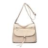 Women's bag Multi-pocket stylish and simple shoulder bag Casual light texture Large capacity messenger women's bag