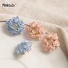 Sweet Round Flower Studs Cute Resin Floral Earrings with Sterling Silver Posts PD2420